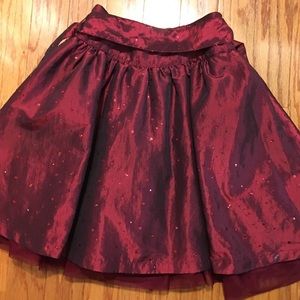 Maroon/Burgundy Taffeta Skirt w/Sequins!